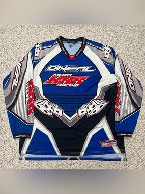 VTG O'Neal Blue Dice Moto XXX Motocross Jersey Shirt XL Brian Deegan BMX ATV